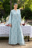 BAREEZE-3PC DHANAK EMBROIDERED SHIRT WITH CHIFFON EMBROIDERED DUPATTA AND TROUSER SJ-5100
