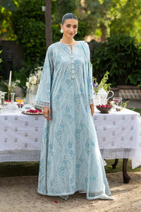 BAREEZE-3PC DHANAK EMBROIDERED SHIRT WITH CHIFFON EMBROIDERED DUPATTA AND TROUSER SJ-5100