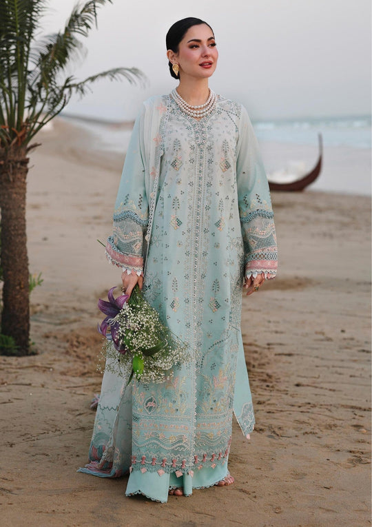 Lawn-3PC Embroidered Shirt With Khadi Net Embroidered Dupatta-  722
