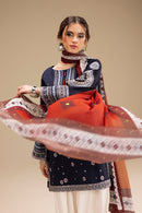 '- UNSTITCHED 3PC DHANAK EMBROIDERED SUIT RR 610