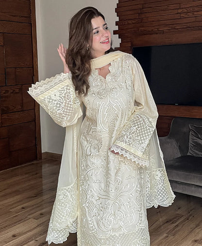3PC LAWN EMBROIDERED SUIT-NEL- 705 - Back