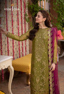 Dhanak  3PC Embroidered With Chiffon Embroidered Dupatta-243