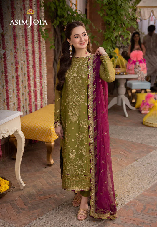 Dhanak 3PC Embroidered With Chiffon Embroidered Dupatta - 243