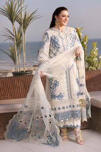 ANEELAS-3PC LAWN EMBROIDERED SHIRT WITH ORGANZA EMBROIDERED DUPATTA AND TROUSER-B-102
