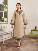 '- 3PC DHANAK EMBROIDERED UNSTITCHED DRESS - 221