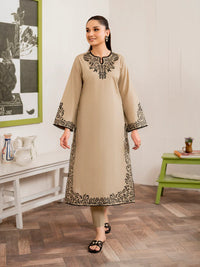 '- 3PC DHANAK EMBROIDERED UNSTITCHED DRESS - 221