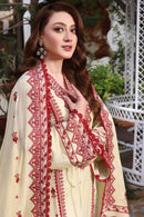 '-3PC DHANAK EMBROIDERED SHIRT WITH DHANAK EMBROIDERED SHAWL & TROUSER- 672