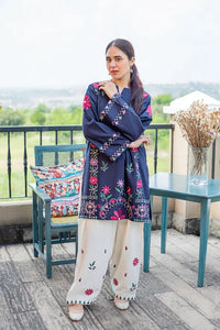 URGE PRET-2PC DHANAK FLOWERING EMBROIDERED SHIRT WITH EMB TROUSER SJ-5936