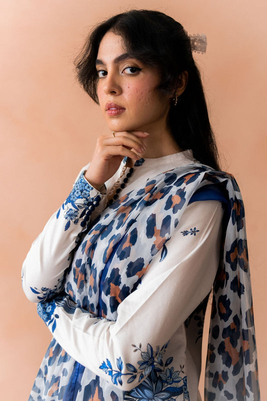 3PC Digital Printed Lawn Shirt with Printed Dupatta - CO488 - Back