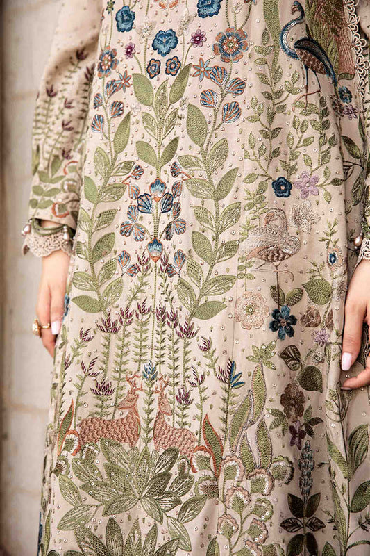 3PC - Maria B Lawn Embroidered Shirt With Digital Printed Monark Dupatta - A669
