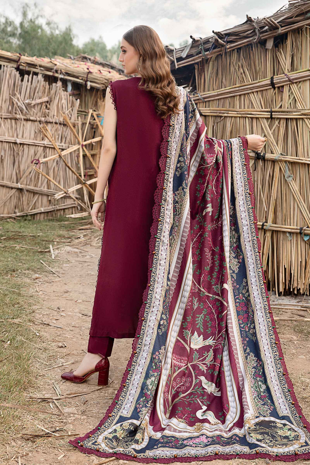 3 Piece Unstitched Printed Linen Suit | MPT- 674