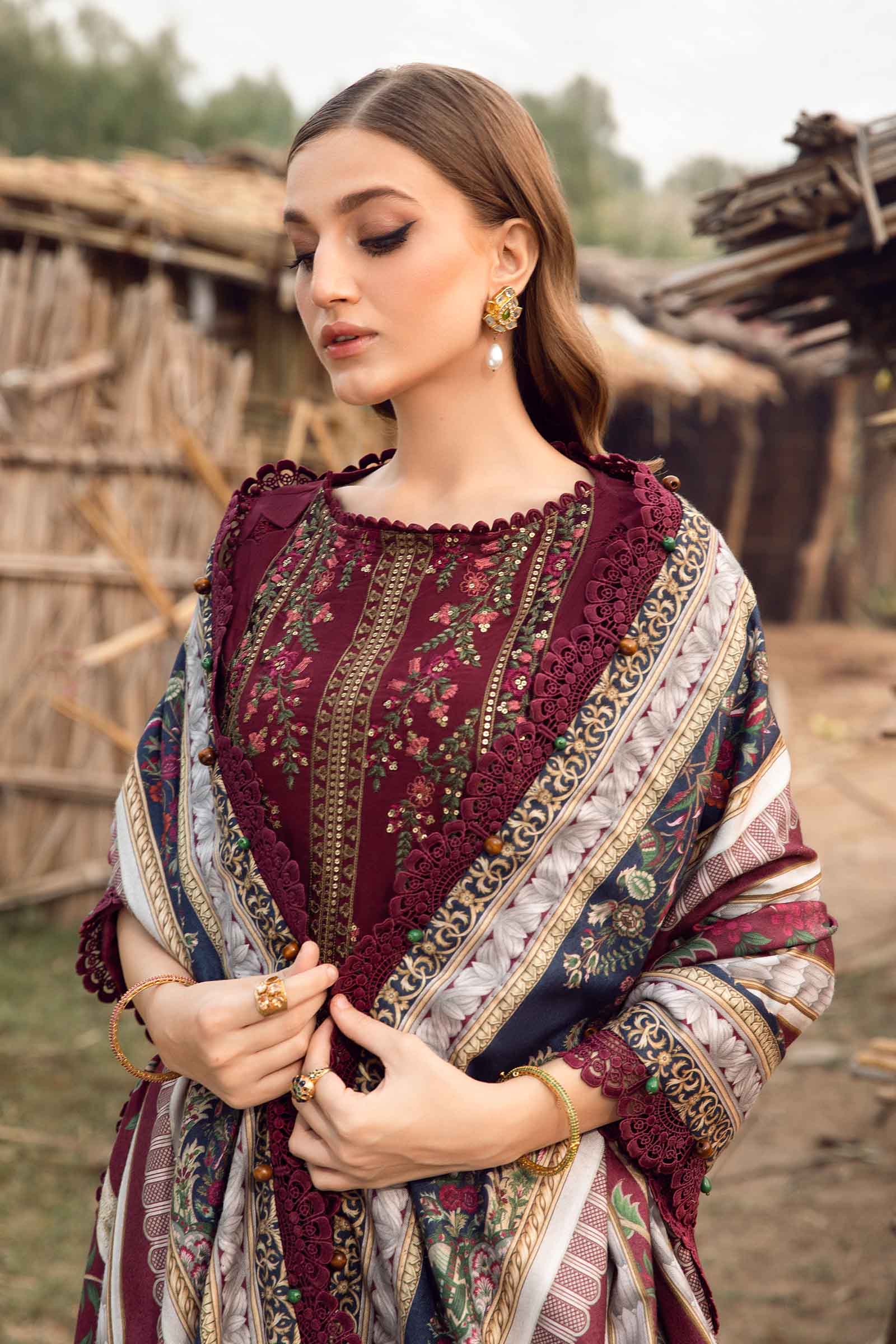 3 Piece Unstitched Printed Linen Suit | MPT- 674