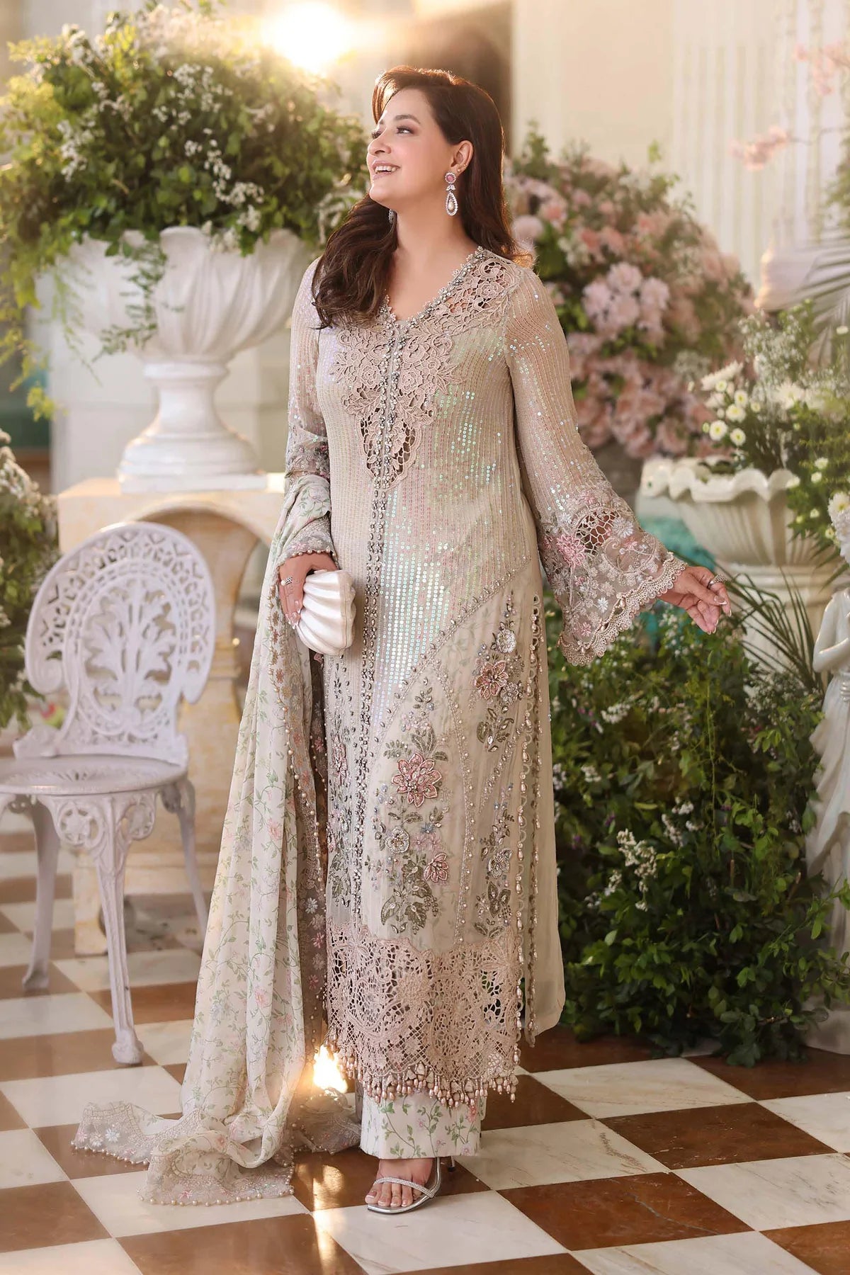 MARIA.B LUXURY EMBROIDERED VISCOSE SHIRT