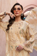 MARIA.B LUXURY HEAVY CHIKANKARI EMBROIDERED SHIRT WITH WOOL PRINTED SHWAL WITH EMB TROUSER 3PC SJ-1059