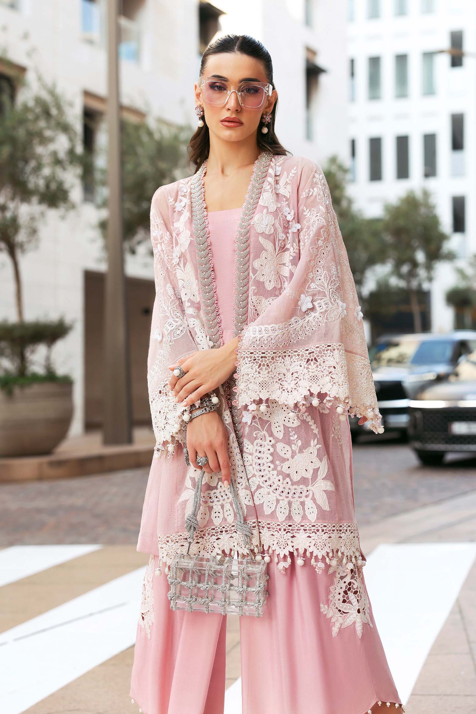 LAWN-3PC EMBROIDERED SHIRT WITH NET EMBROIDERED DUPATTA-890