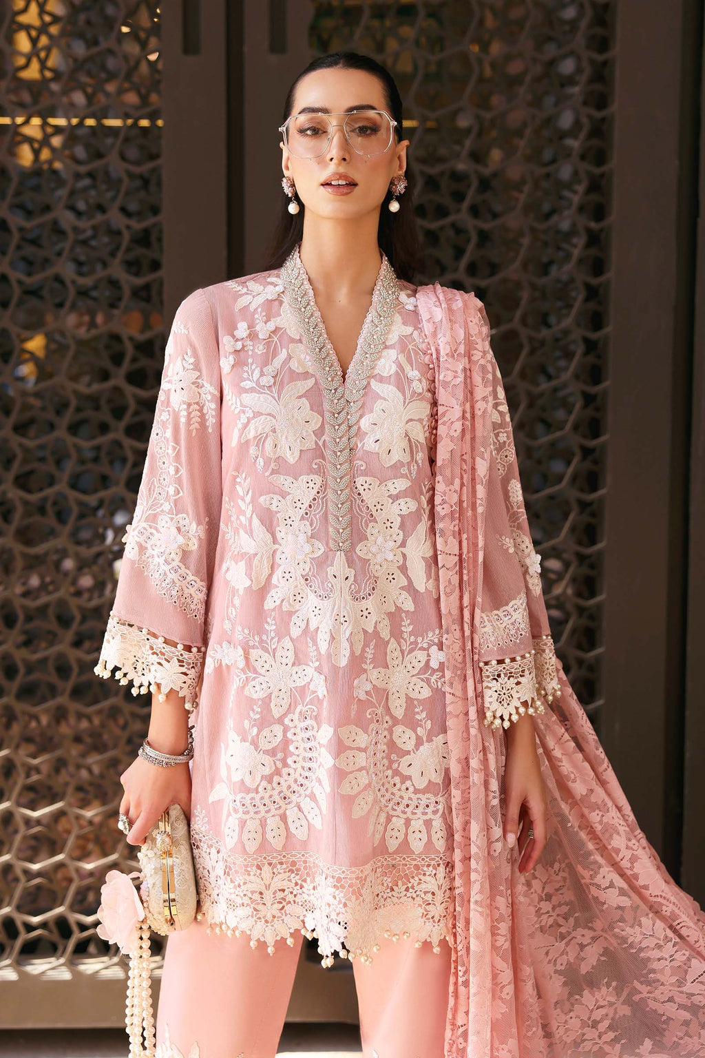 3 Piece Unstitched Embroidered Lawn  Suit 720