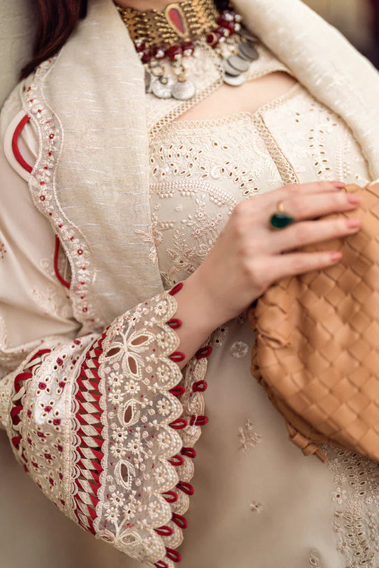 3PC Embroidered Lawn Shirt with Embroidered Cotton Net Dupatta - QL 2660 - Back