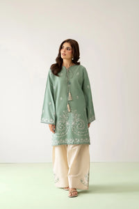 MINAL-2PC DHANAK EMBROIDERED SHIRT WITH EMB TROUSER SJ-5940
