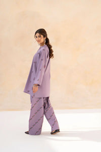 LAZULI-2PC LILAC EMBROIDERED DHANAK SHORT SHIRT PAIRED WITH A FLOWING FARSHI SHALWAR SJ-5934