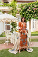 ANEELAS-3PC KARANDI EMBROIDERED SHIRT WITH KARANDI EMBROIDERED SHAWL AND TROUSER SJ-5000