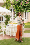 ANEELAS-3PC KARANDI EMBROIDERED SHIRT WITH KARANDI EMBROIDERED SHAWL AND TROUSER SJ-5000