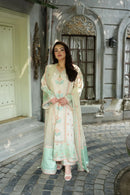 ANEELAS 3PC SHAMOZ SILK FESTIVE EMBROIDERED SHIRT WITH EMB ORGANZA DUPPATA SJ-545