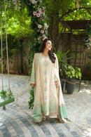 ANEELAS 3PC SHAMOZ SILK FESTIVE EMBROIDERED SHIRT WITH EMB ORGANZA DUPPATA SJ-545