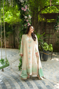ANEELAS 3PC SHAMOZ SILK FESTIVE EMBROIDERED SHIRT WITH EMB ORGANZA DUPPATA SJ-545