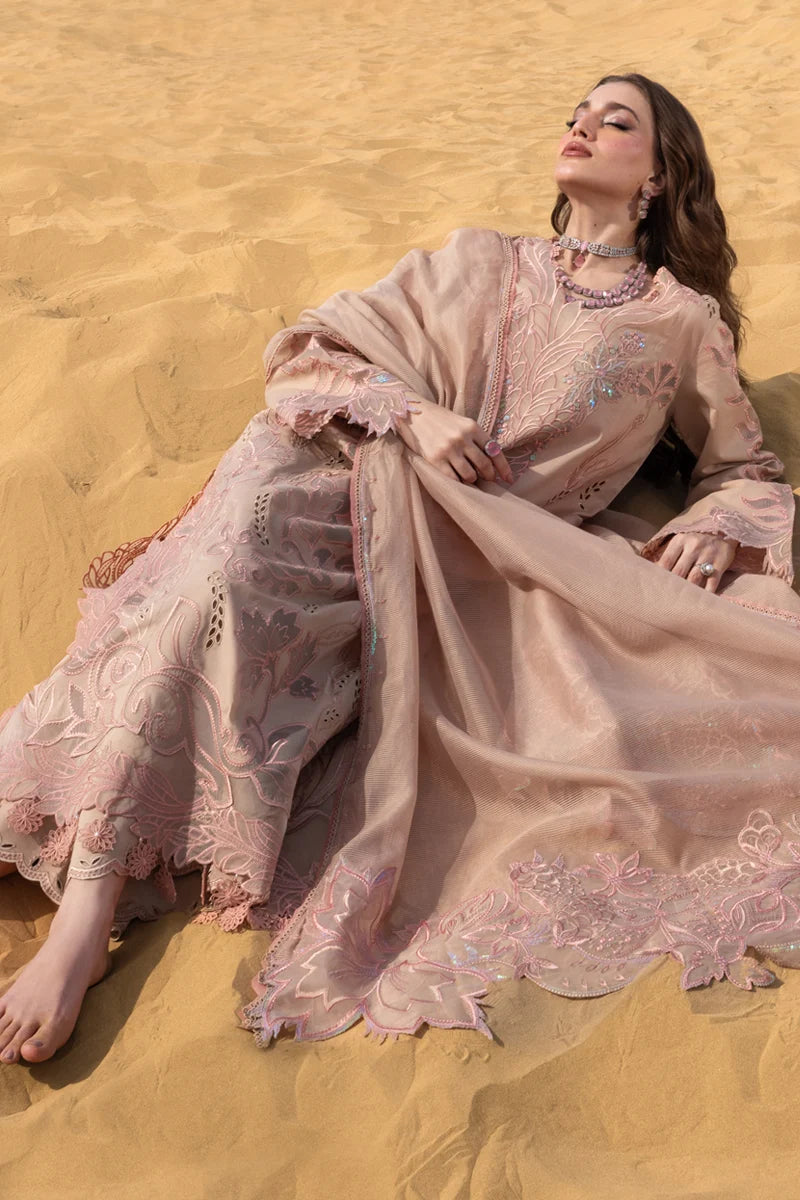RANG RASIYA-3PC DHANAK CHIKANKARI EMBROIDERED SHIRT WITH DHANAK EMBROIDERED DUPATTA-SJ-4775