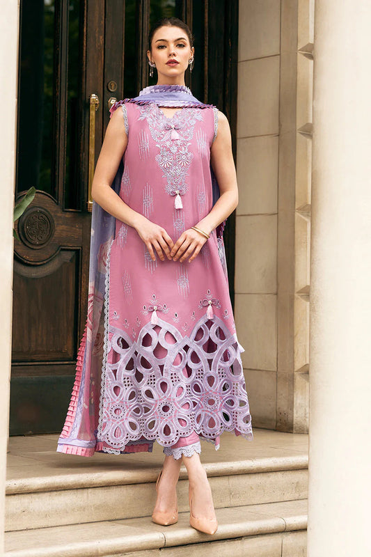 3 Pcs Embroidered Lawn Shirt with Printed Dupatta - MS 2570B