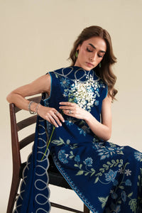 ZAIB-3PC DHANAK EMBROIDERED SHIRT WITH DHANAK EMB DUPATTA AND EMB TROUSER-SJ-4917