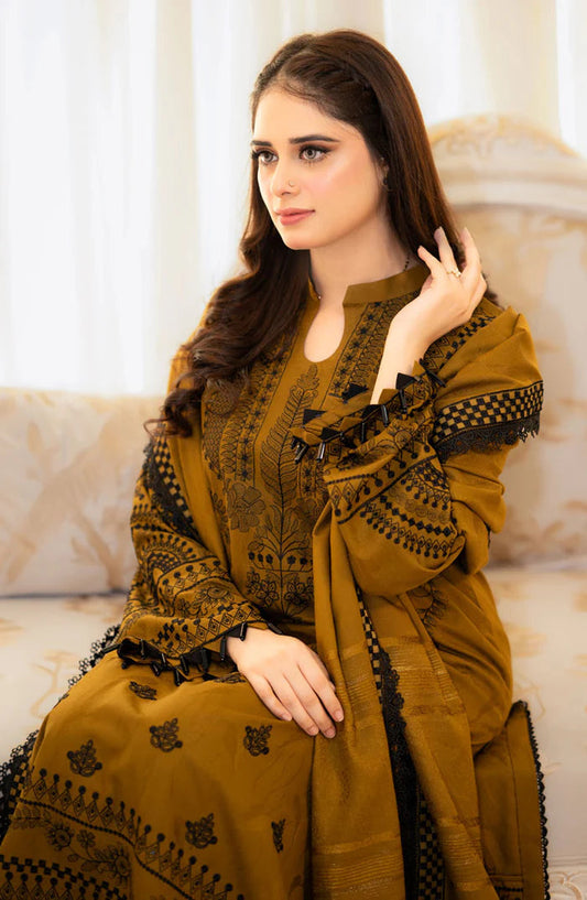3PC Unstitched Suit Lawn Article With Chiffon Dupatta - 251 - Back