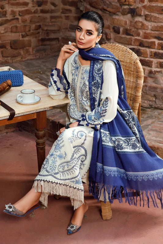 3PC KHADDAR EMBROIDERED SUIT - MB 715 - Back
