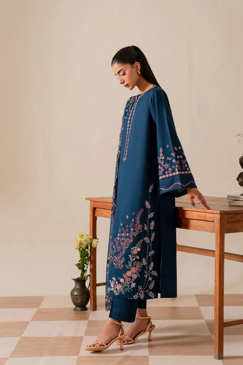 NOURA-3PC DHANAK EMBROIDERD SHIRT WITH HEAVY EMBROIDERED DUPATTA SJ-868