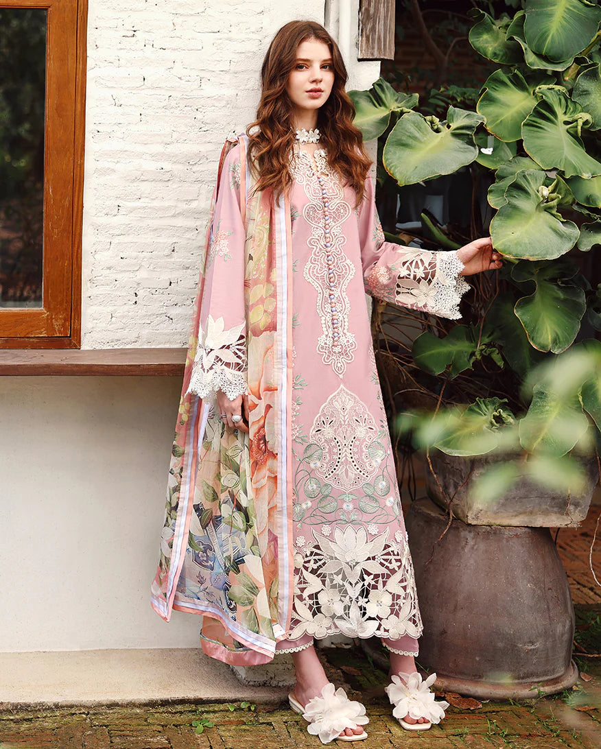 MUSHQ-3PC DHANAK HEAVY EMBROIDERED SHIRT WITH PRINTED WOOL SHAWL SJ-577
