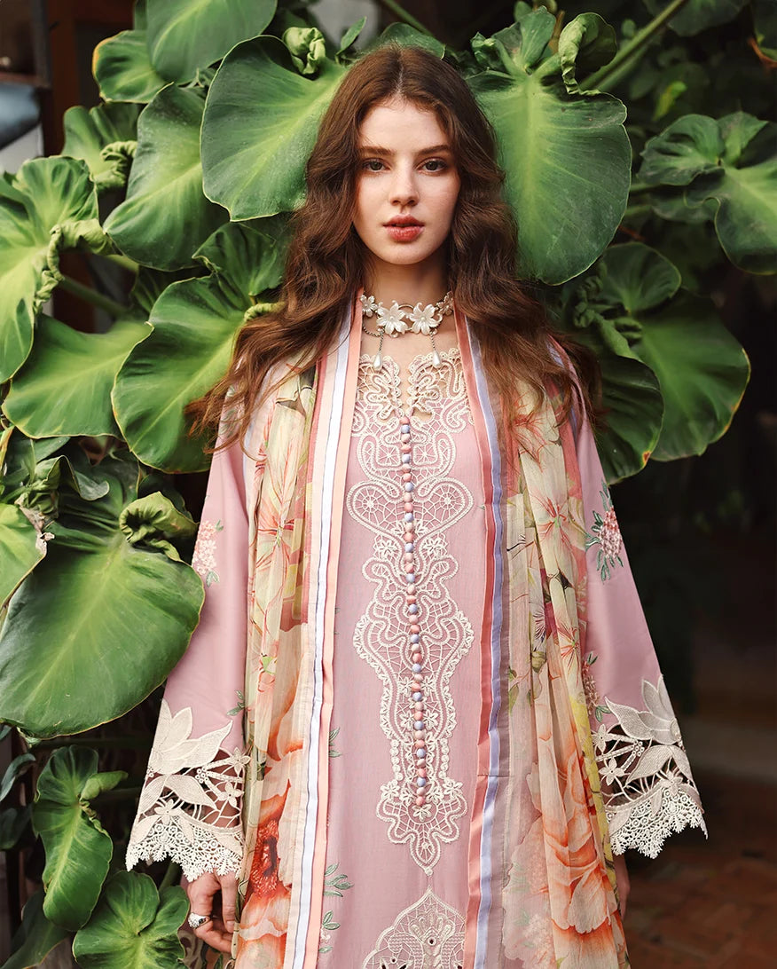 MUSHQ-3PC DHANAK HEAVY EMBROIDERED SHIRT WITH PRINTED WOOL SHAWL SJ-577