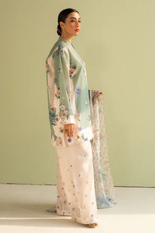 3PC Digital Printed Lawn Shirt with Printed Dupatta - CO 496 - Back
