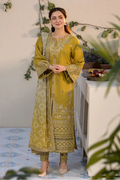 Dhanak 3PC Embroidered Shirt with Twill Printed Shawl - 260