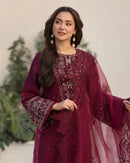 Lawn-3PC Embroidered Shirt with Organza Embroidered Dupatta 1351 L