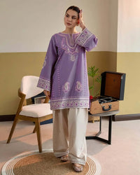URGE PRET-2PC DHANAK EMBROIDERED SHIRT WITH EMB TROUSER SJ-777