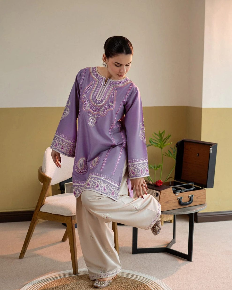 URGE PRET-2PC DHANAK EMBROIDERED SHIRT WITH EMB TROUSER SJ-777