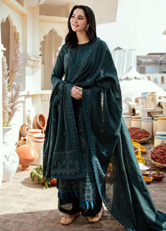 Dhanak 3PC Embroidered Shirt with Dhanak Sequins Embroidered Dupatta - 250 - Back