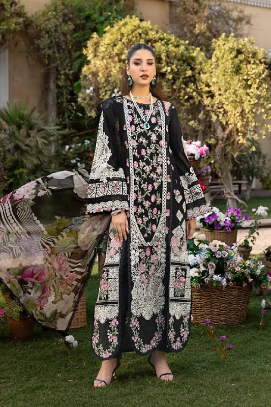 Elaf Premium - 3PC Luxury Lawn Edition - Chiffon Printed Dupatta - 702