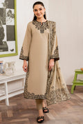 '- 3PC DHANAK EMBROIDERED UNSTITCHED DRESS - 221