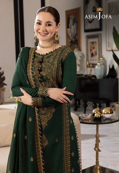 Dhanak 3PC Embroidered With Chiffon Embroidered Dupatta - 244 - Back