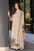 '- 3PC DHANAK EMBROIDERED UNSTITCHED DRESS - 223