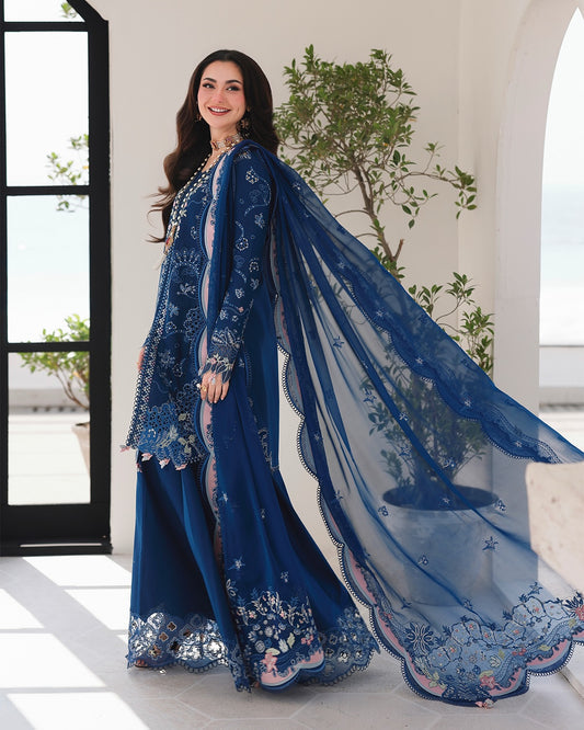 3PC Teal Lawn Chikankari Embroidered Unstitched Suit