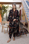 3 Piece - Unstitched Digital Printed Linen Fabric With Linen Dupatta