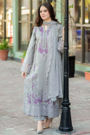 LAWN-3PC UNSTITCHED FULLY EMBROIDERED SHIRT WITH CHIFFON EMBROIDERED DUPATTA-1005