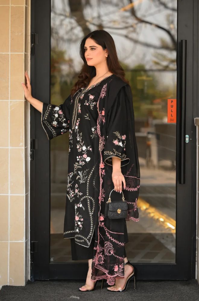 SUMMER 3PC LAWN EMBROIDERED SUIT 728